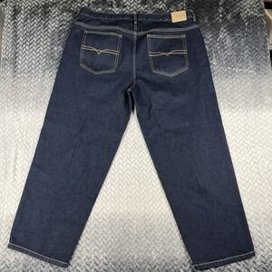 Vintage Anchor Blue Jeans Mens 42x30(44x31")Dark Wash BAGGY Wide 90s Y2K EUC